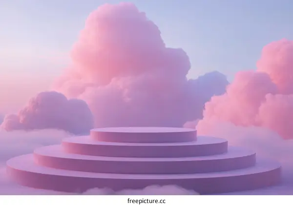Pastel Pink Cloud Stage Design