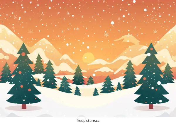 Christmas Snow Scene Illustration