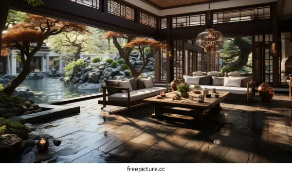 Zen Garden Japanese Living Room