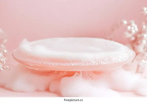Pink Soap Suds Display Platform