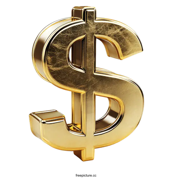[Transparent Background PNG]Gold Dollar Sign Illustration
