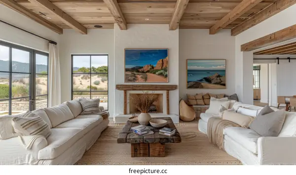 Modern coastal living room design