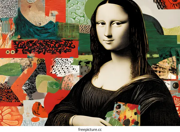 Mona Lisa Contemporary Art Collage Abstract Portrait