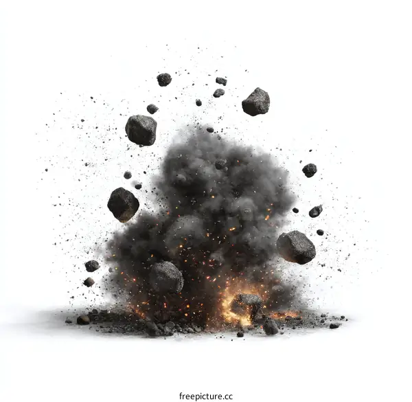 Explosive Destruction of Rocks and Debris