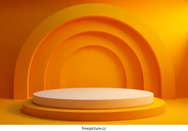 Geometric Orange Display Podium