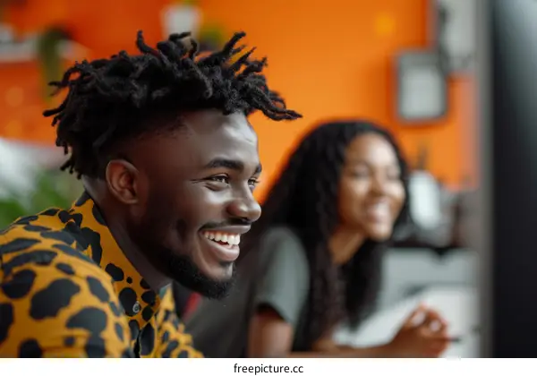 Portrait of a young African-American man smiling