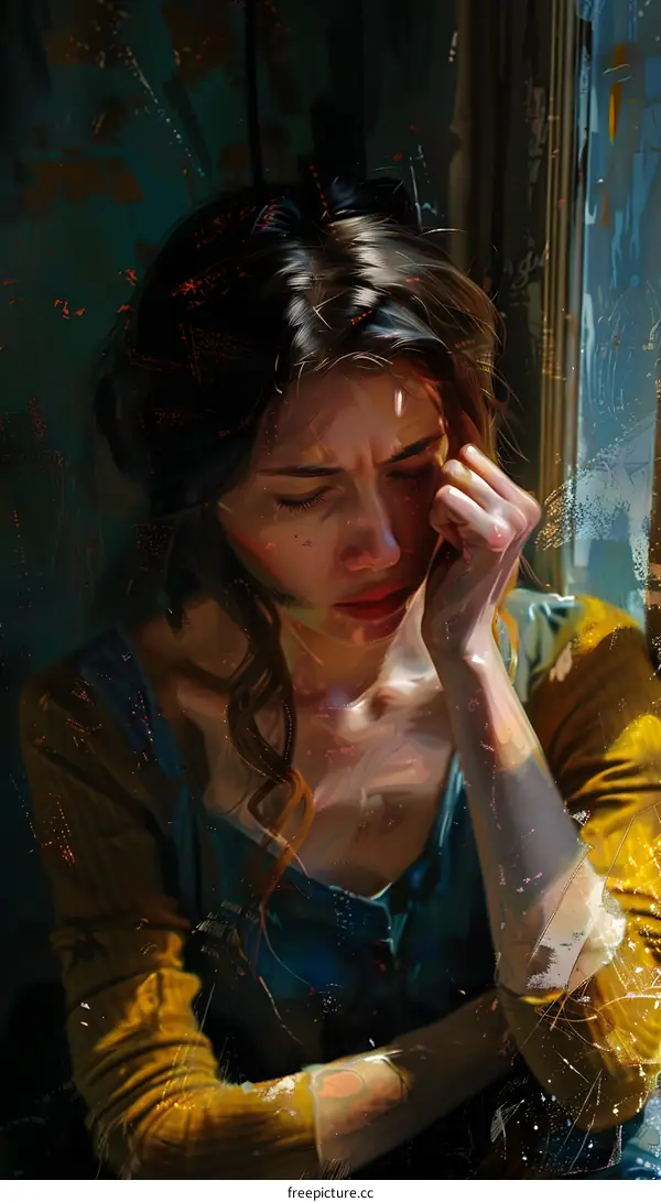 Portrait of a crying woman