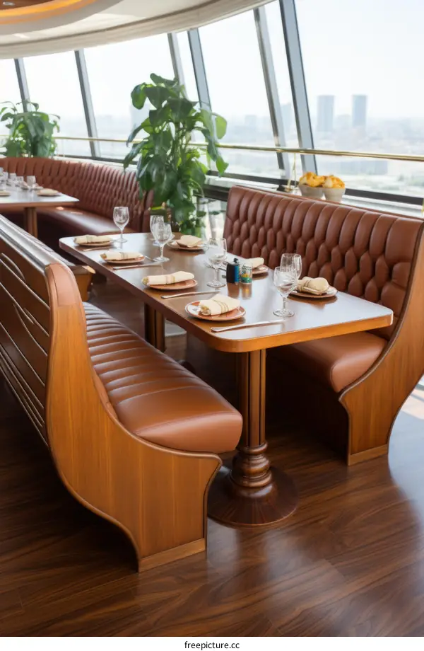 Fine restaurant with a view of the city