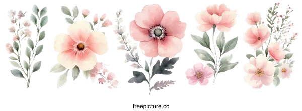 [Transparent Background PNG]Beautiful Watercolor Floral Arrangement