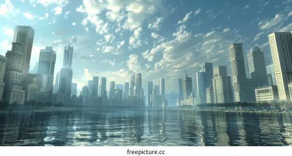 Stunning Cityscape with Riverfront Views