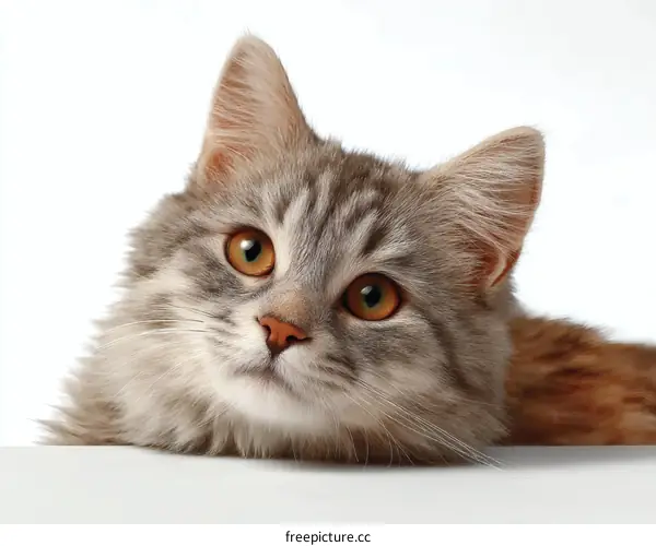 Close-up Portrait of a Gray Cat