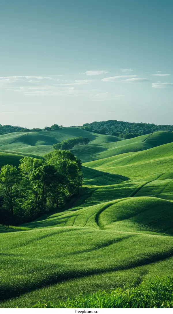 Hills Under Blue Summer Sky