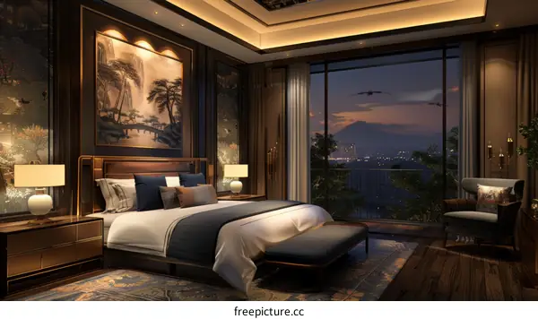 Luxury Bedroom with Panoramic Mountain View