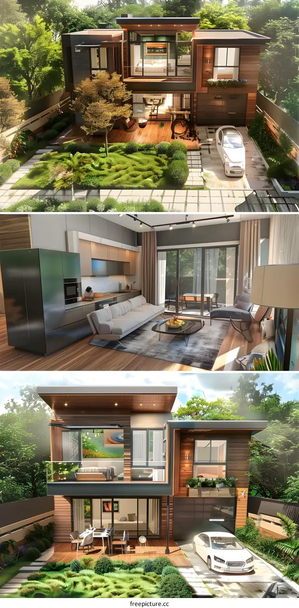Modern House Design with Open Living Spaces and Garden