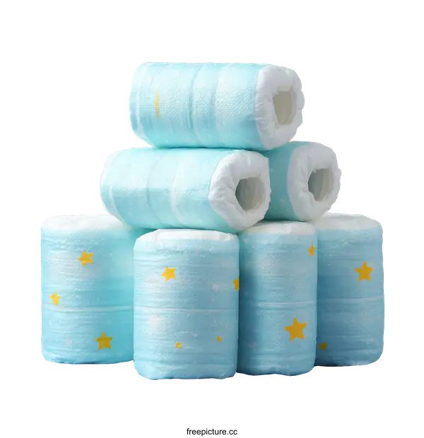 [Transparent Background PNG]Baby Diapers Stacked for Sale