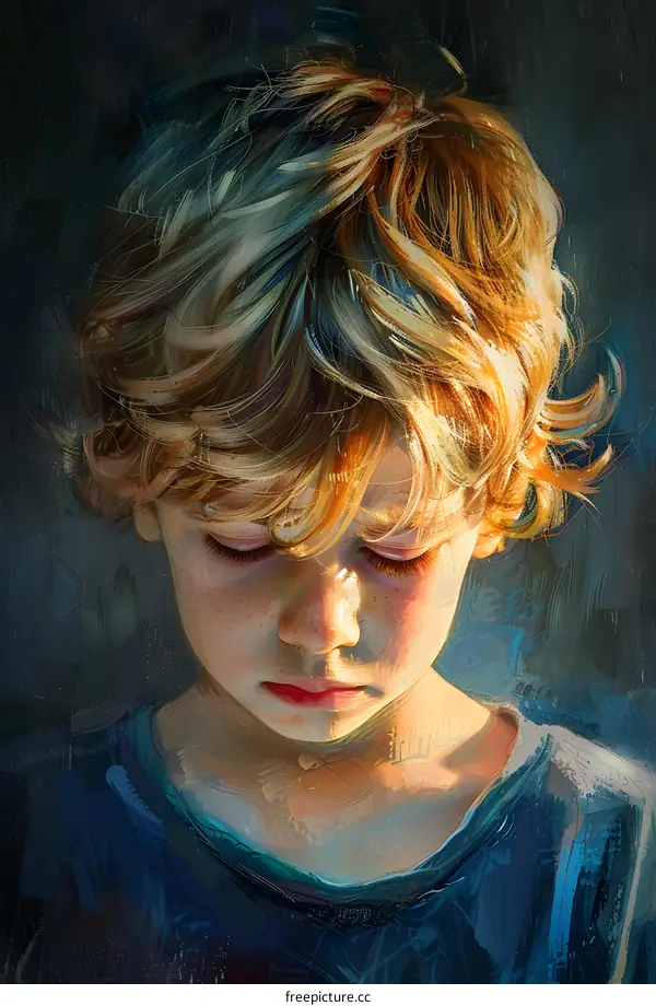 Portrait of a boy with blond hair