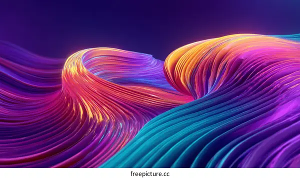 Abstract Colorful Flowing Lines Design