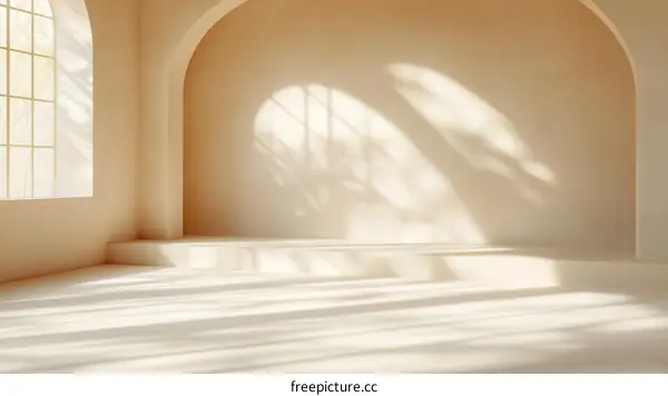 Beige Minimalist Room Interior Design Illustration