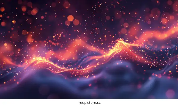 Flowing particles form an abstract background