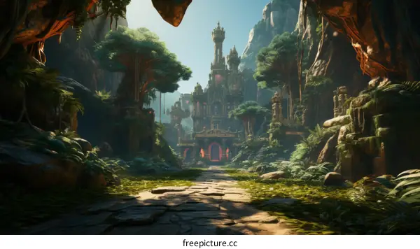 Mystical Jungle Temple Ruins