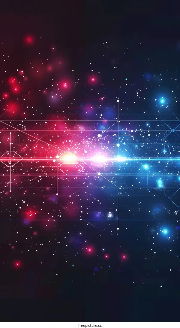 Abstract Technology Background with Lines and Lights