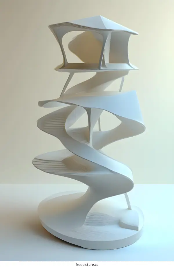 Abstract Architecture Design Model White 3D Illustration
