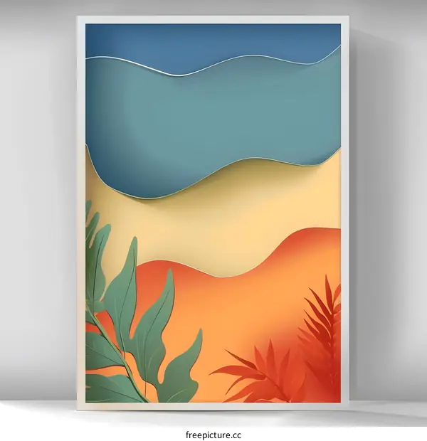 Abstract Summer Background With Tropical Leaves