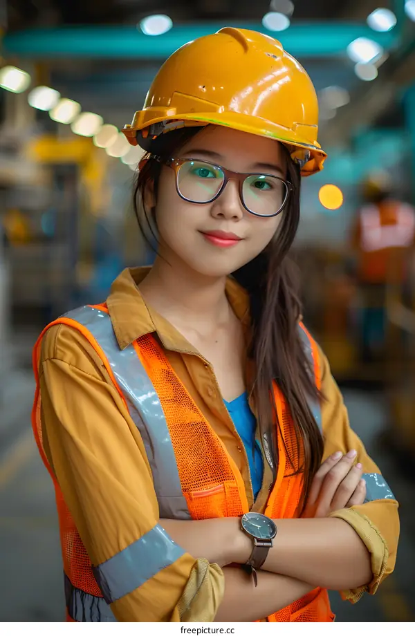 Young Female Engineer in a Factory