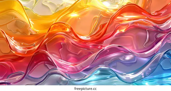 Abstract Colorful Fluid Waves