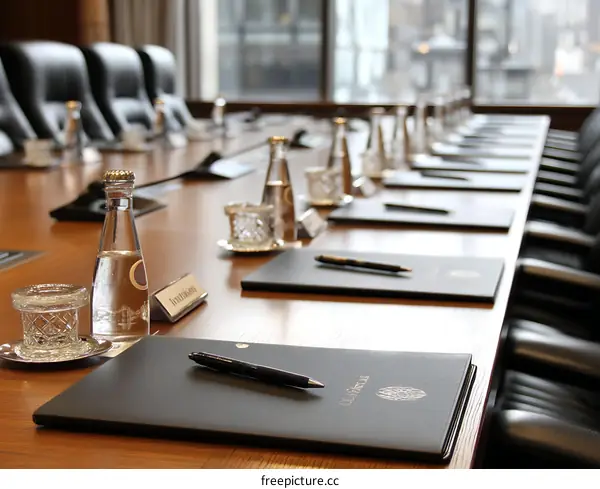 Conference Room Meeting Table Setup