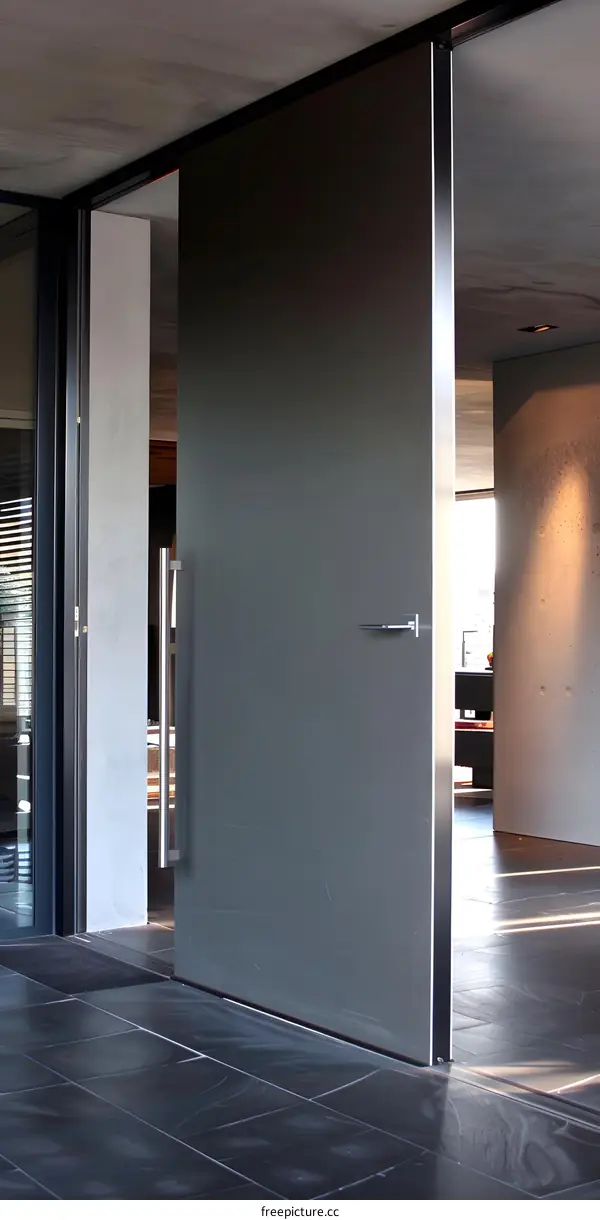 Modern Grey Door Entrance In Minimalist Home