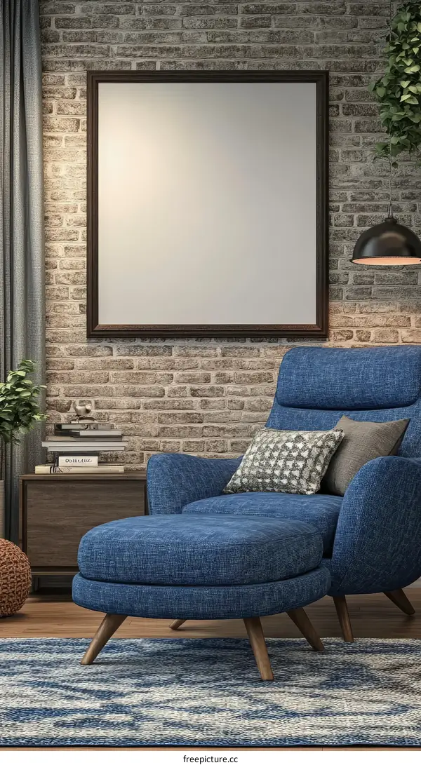 Modern Interior Design Mockup with Empty Frame