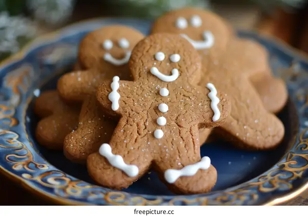 A plate of gingerbread cookies shaped like people