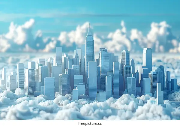 A Mystical City Floating on Pillowy Clouds