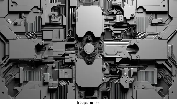 Abstract Futuristic Circuit Board Design