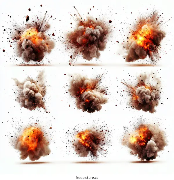 Explosion Effects Collection of Different Explosions