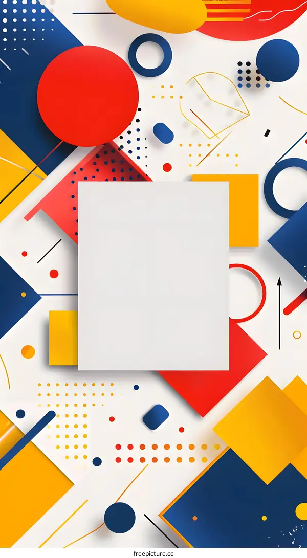 Abstract Geometric Shapes Background with White Square