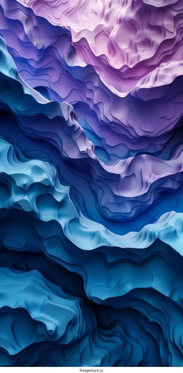 Blue and purple abstract 3D landscape