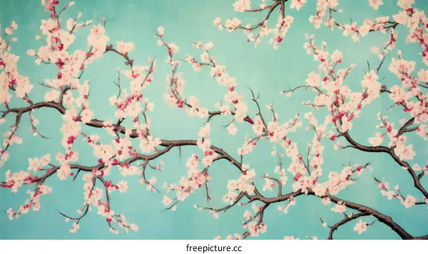 Japanese cherry blossom floral pattern