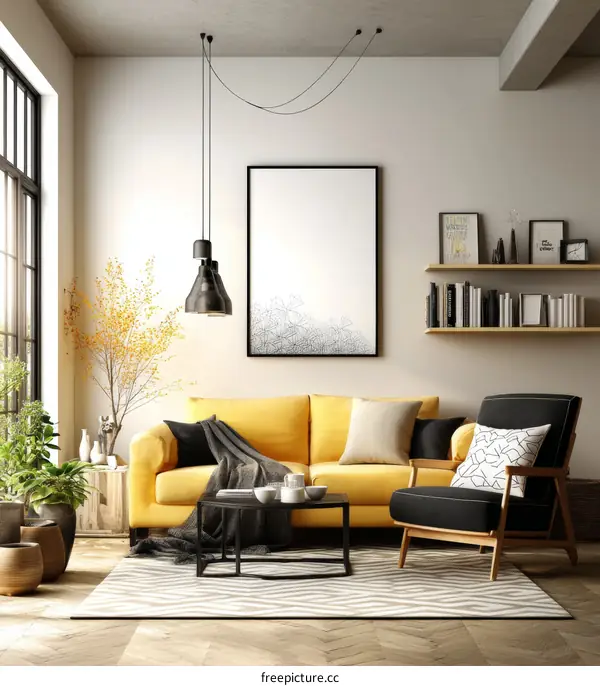 Modern Yellow Sofa Living Room Design