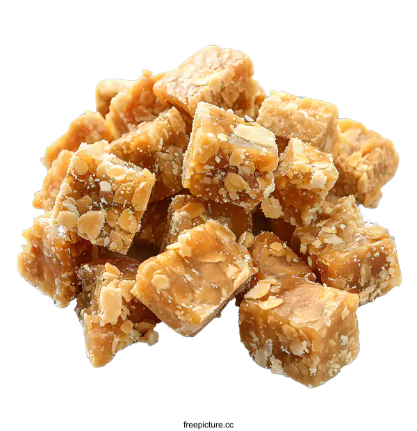 [Transparent Background PNG]Pile of delicious peanut brittle candy