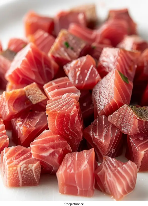 diced raw tuna