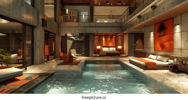 Modern Villa with Luxurious Indoor Swimming Pool
