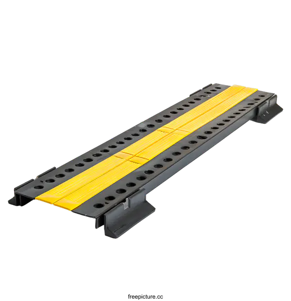 [Transparent Background PNG]Black and Yellow Cable Protector for Outdoor Use