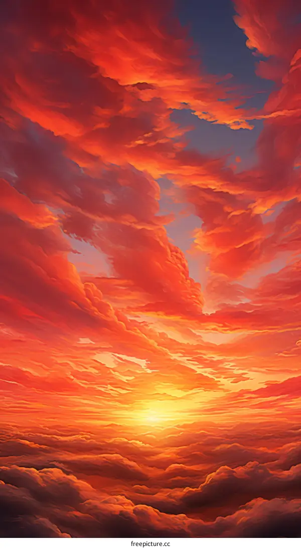 Crimson Skies and Golden Clouds