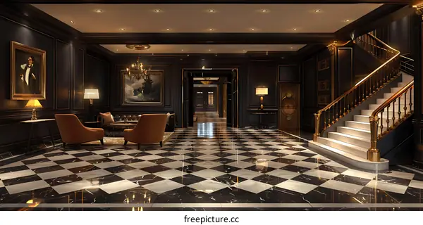 Luxury hotel lobby