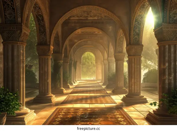 Mysterious Palace Hallway