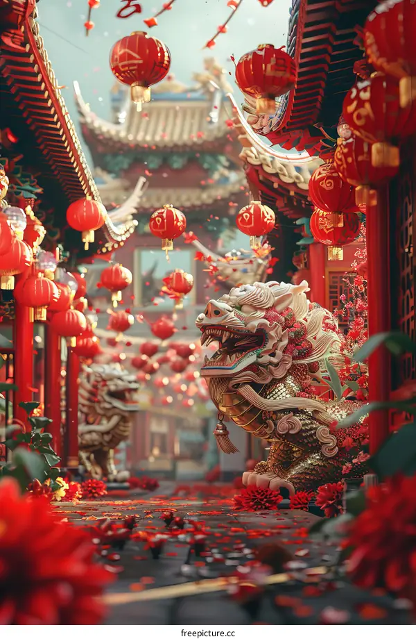 Chinese New Year Celebration: Dragon and Lion Dance