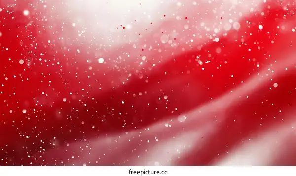 Abstract Red and White Background with Snowflakes