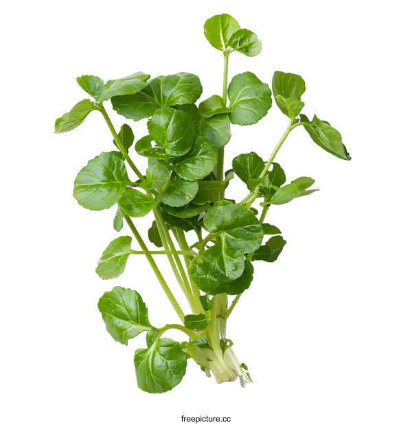 [Transparent Background PNG]Fresh Green Watercress Isolated On White Background